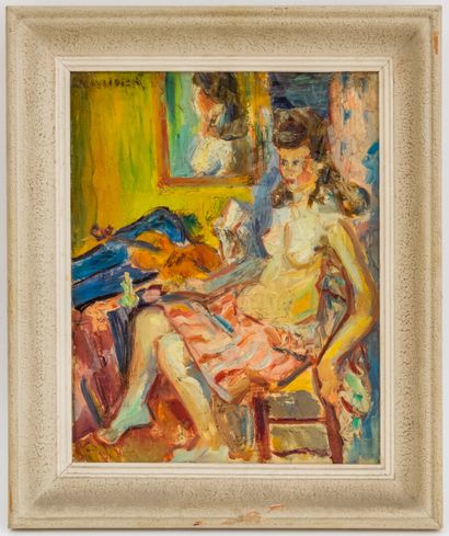 null René Gaston GRANDIDIER (1904-1972)

Naked woman with violin

Oil on panel signed...
