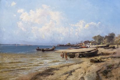 Alfred GODCHAUX (1835-1895)

Lively beachfront...