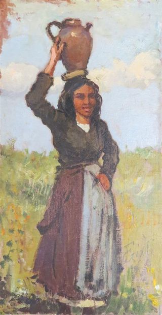 null Francesco GIOLI (1846-1922)

Peasant woman with a jug

Oil on panel signed lower...