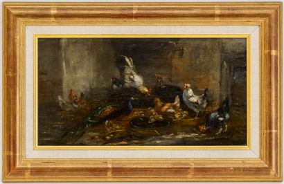 null Claude GUILLEMINET (1821-c. 1866)

Farmyard

Oil on panel signed lower right

22...