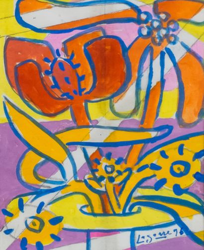 null René Gaston LAGORRE (1913-2004)

Z workshop and Z flowers

Two gouaches signed...
