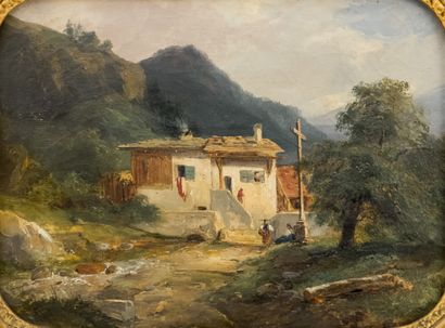null FRENCH SCHOOL early 19th century

Animated landscapes

Two oil on canvas

22...