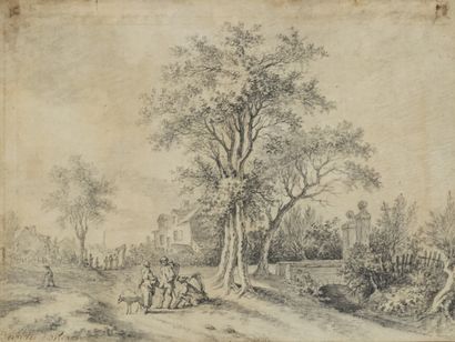 null Aignan Thomas DESFRICHES (1715-1800)

View of an animated village

Graphite...