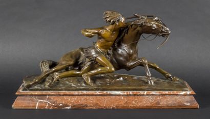Edouard DROUOT (1859-1945) Edouard DROUOT (1859-1945)

Indien et son cheval

Bronze...