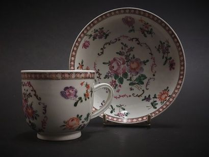 null China



Porcelain cup and saucer with polychrome decoration of flowers in Famille...