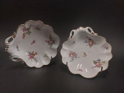 null Paris



Pair of porcelain compotiers shell with polychrome decoration of bouquets...