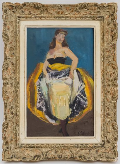 null Louis BERTHOMMÉ-SAINT-ANDRÉ (1905-1977)

Femme au bustier noir et robe jaune

Huile...