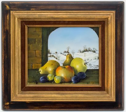 null Tyrone AGUADO (né en 1949)

Nature morte aux fruits

Huile sur panneau signé...