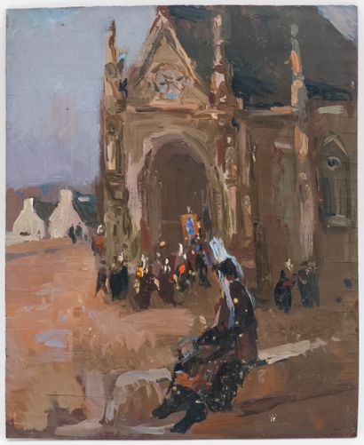 null Marcel BERTOIN (1897-1983)

Cascade, Sortie de messe en Bretagne, Marché devant...