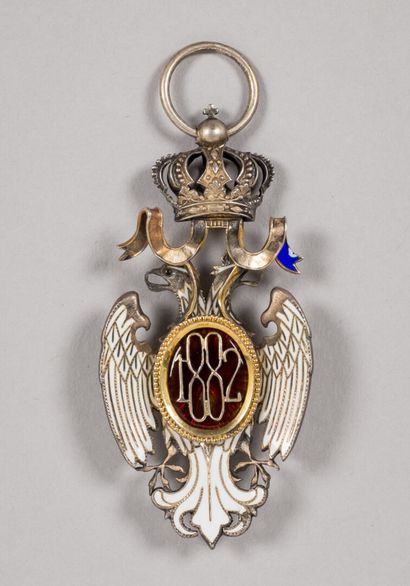 null Superb badge of the order of the White Eagle of Serbia in silver and enamel....