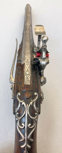 null Italian chenapan pistol with iron mounting circa 1720. 52 caliber octagonal...