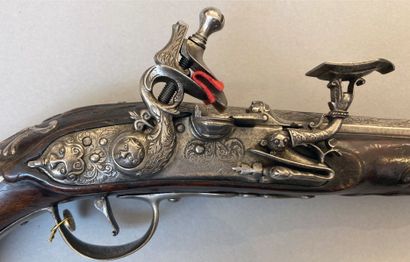 null Italian chenapan pistol with iron mounting circa 1720. 52 caliber octagonal...