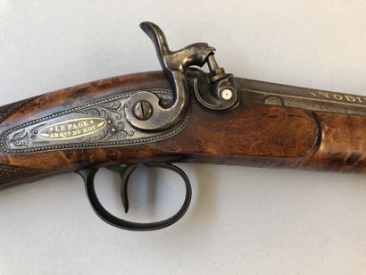 null Beautiful shotgun with percussion and lock at the front by Lepage arquebusier...