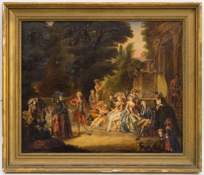 null FRENCH SCHOOL late 18th - early 19th century

Fête galante

Oil on canvas 

59...