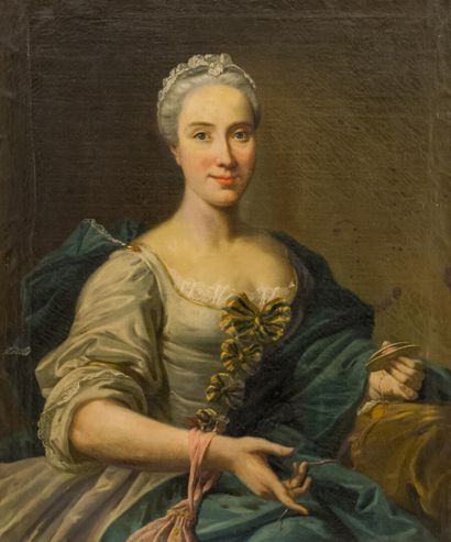 null FRENCH SCHOOL, 18th century

Portrait of a woman with a spool

Oil on canvas

82...