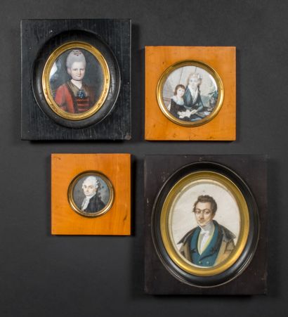 null Set of four miniatures

Portraits

XIXth

12 x 9,5 cm , 9 x 7 cm, diam : 9,5...