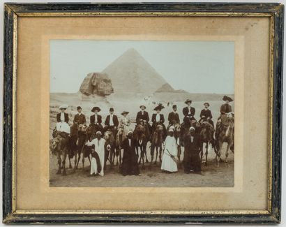 null EGYPT 

Black and white photographic print.

Trip to Egypt, in front of the...
