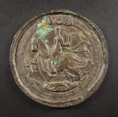 null Sceau de Marie de Bourgogne 

Bronze à patine brune 

XIXe

Diam : 12,5 cm