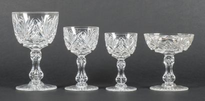 null BACCARAT or SAINT- LOUIS

Important service of glasses, with foot baluster with...