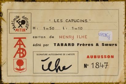 Henri ILHE (1925-1982) pour Aubusson Henri ILHE (1925-1982) for Aubusson

The Capuchins

Tapestry...