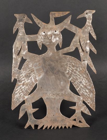 null Gabriel BIEN-AIMÉ (1951)

Surrealist character with birds

Openwork metal plate,...