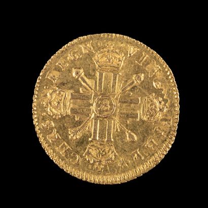 null LOUIS XIV 

Gold Louis with 8 L and insignia 

1701 & Aix

Weight: 6.40 g -...