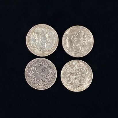 null Set of 4 silver Napoleon I coins