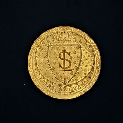 null Gilt bronze medal King Saint Louis 

diameter : 115 mm