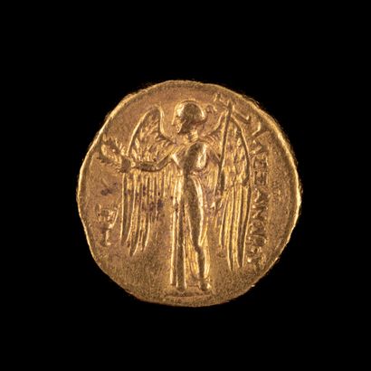 null MACEDONIA, ALEXANDER III The Great( -336-323)

Golden Statere 

A] Head of Athena...