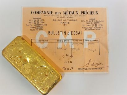 null 1 Lingot 1 Kg or 996%° Numéro 478 699 Compagnie Métaux précieux 1974