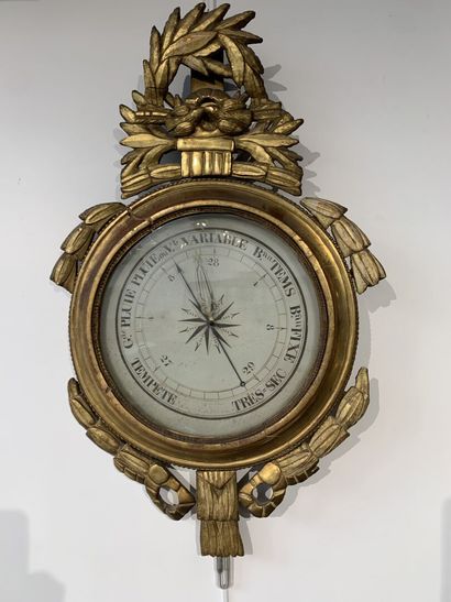 null Barometer in carved and gilded wood.

Louis XVI style, 19th century

H : 82...