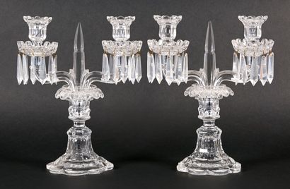 null 
SAINT-LOUIS




Pair of crystal girandoles with two arms of light.




H: 31...