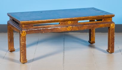 Lacquered wood coffee table decorated with...