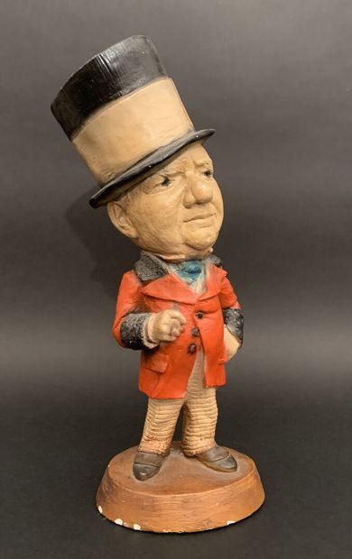 null Subject in patinated plaster with the effigy of W.C. Fields

H : 44 cm (small...