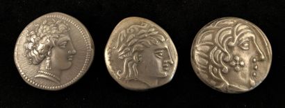 Set of three silver medals featuring old...