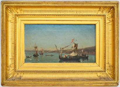 null Germain Fabius BREST (1823-1900)
Sailboats on the Bosphorus
Oil on canvas signed...