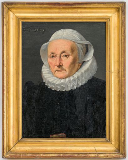 null HOLLAND SCHOOL, follower of Adriaen Thomas KEY
Portrait of a woman with a ruff
Oil...