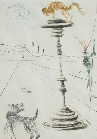 null Salvador DALI (1904-1989):
Don Quixote l
Suite of 15 serigraphs on japanese...