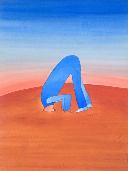 null Jean-Michel FOLON (1934-2005)
SICOB poster project 1970
Watercolor on paper,...