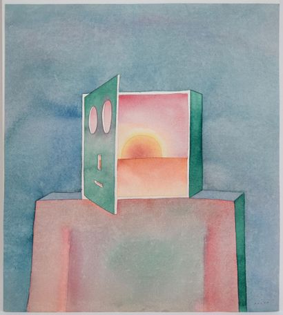 null Jean-Michel FOLON (1934-2005)
Bury
Watercolor on paper, signed lower right and...