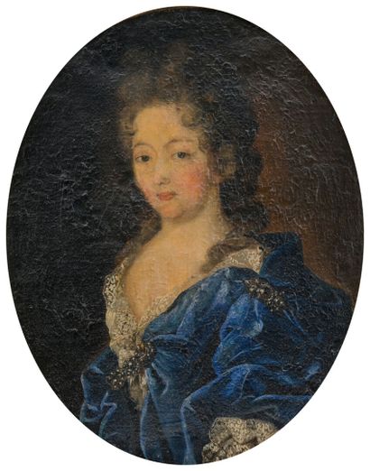 null FRENCH SCHOOL of the XVIIIth century
Portrait of a woman in a blue dress
Oil...