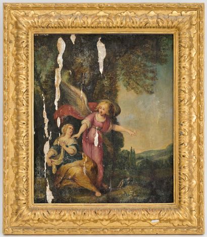 null Attributed to Cornelis I DE BAELLIEUR (1607-1671)
Hagar and the Angel
Oil on...