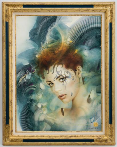 null Gérard DI MACCIO (1938)
Portrait of a surrealist woman
Oil on canvas signed...