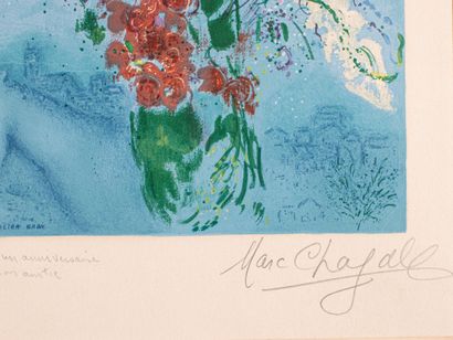 null Marc CHAGALL (1887-1985)
The gladioli, 1965 
Lithograph engraved by SORLIER,...