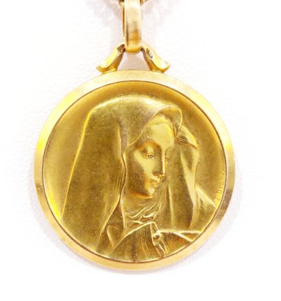 null Médaille Sainte 'Vierge", gravée au dos "Marianne...", signée E. Dropsy, on...