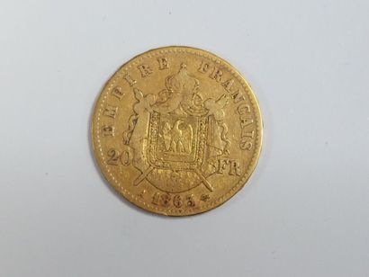 null 1 pièce de 20 Fr or Napoléon III 1863 A