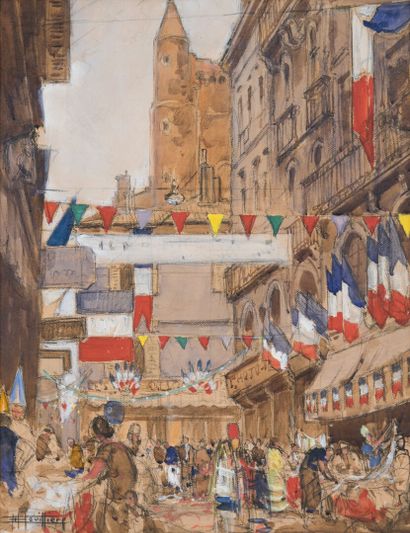null Edouard BOUILLERES (1900 - 1967)

Rue du Taur, July 14th

Watercolor signed...