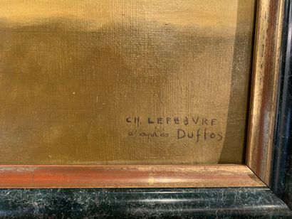 null D'après DUFLOS
Nu allongé
Huile sur toile signée en bas à droite "Ch. Lefebvre"
55...
