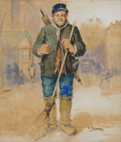 null Dionis Verdaguer BAIXERAS (1862-1943)
The roadman of Barcelona
Watercolor signed...