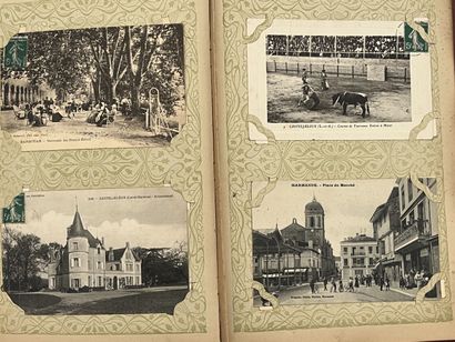 null 4 albums of old postcards (CPA) Regionalism, Sports, Champagne Mercier, World...